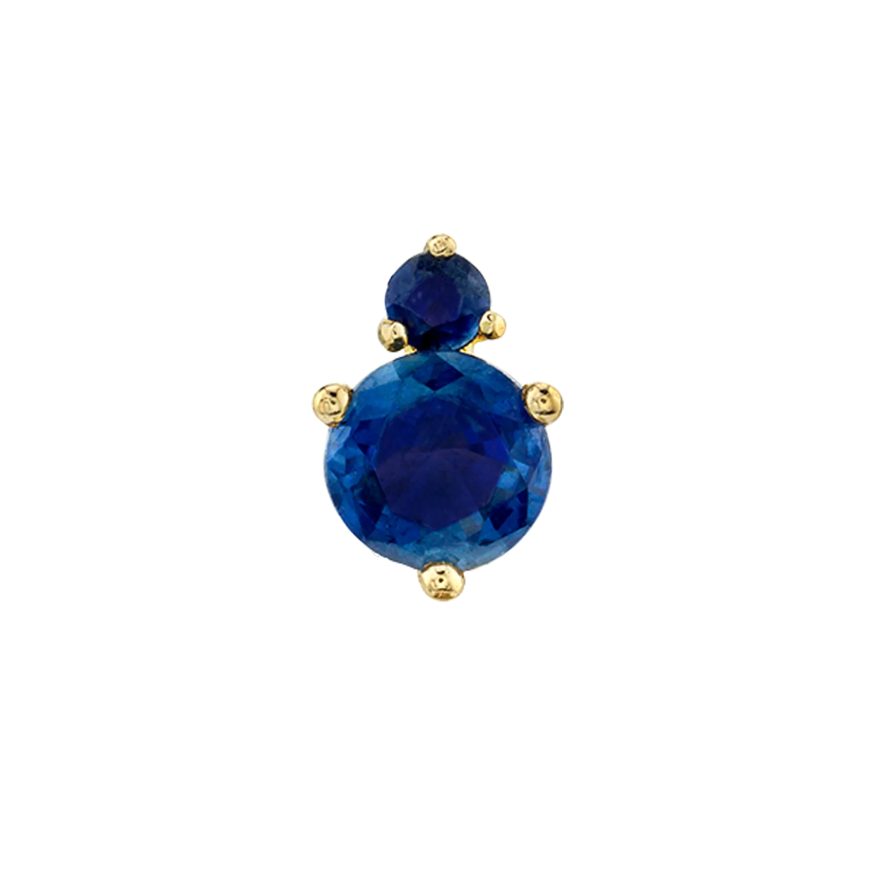 Cluster Stud Earring - Blue Sapphire / 14k Yellow Gold