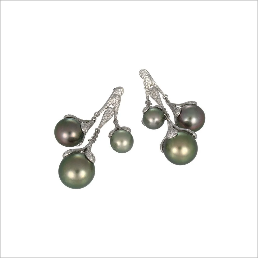 Couture 18K Gold & Tahitian Pearl Earrings with Diamonds 38