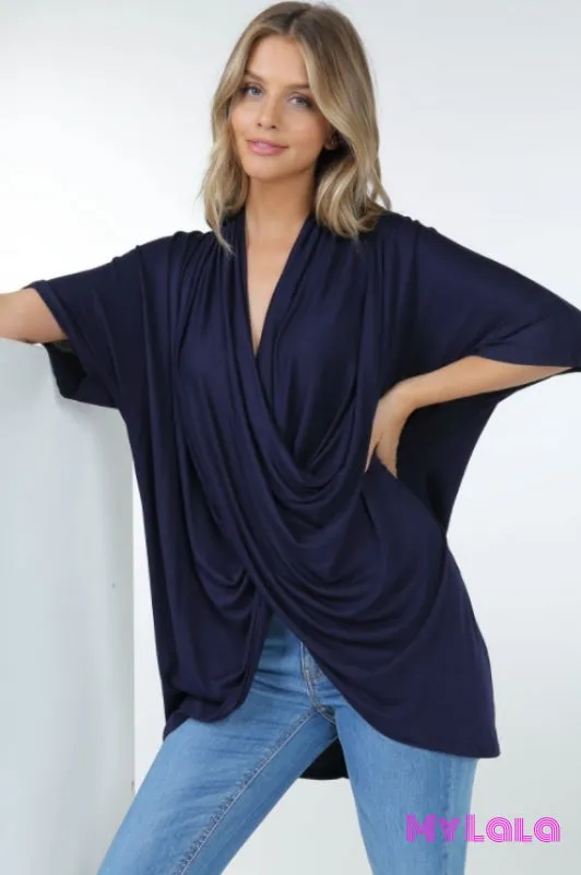 Cross Wrap Tunic (Navy)