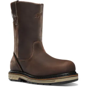 Danner Mens Steel Yard Waterproof Steel Toe Pull-On Work Boot- Brown Full-Grain Leather