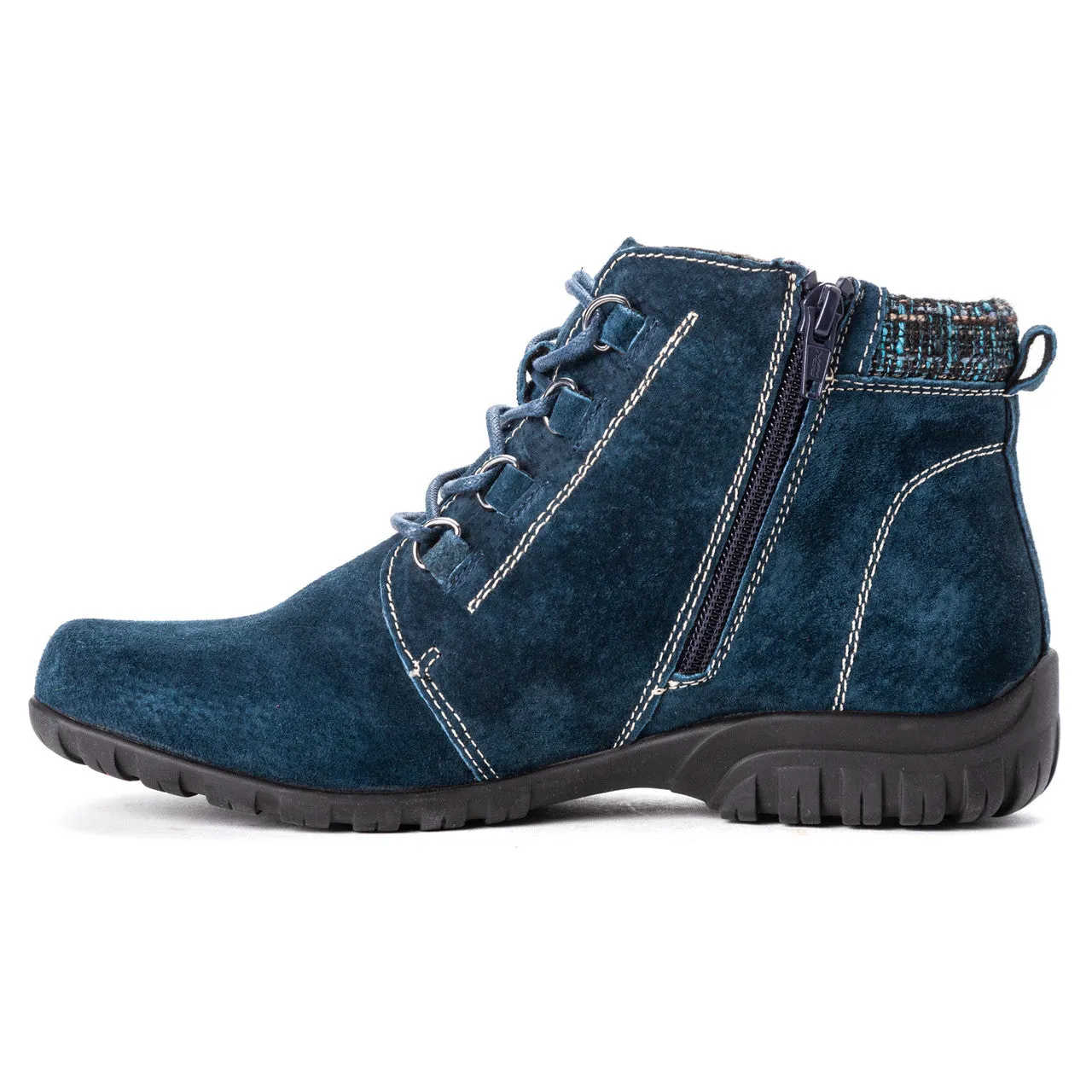  Delaney Waterproof Zipper Bootie X-WIDE in Navy  