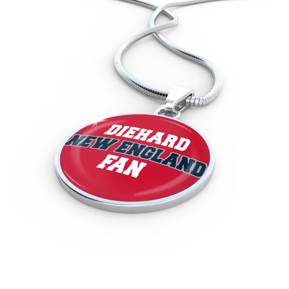 Diehard New England Fan Sports Pendant Necklace Navy