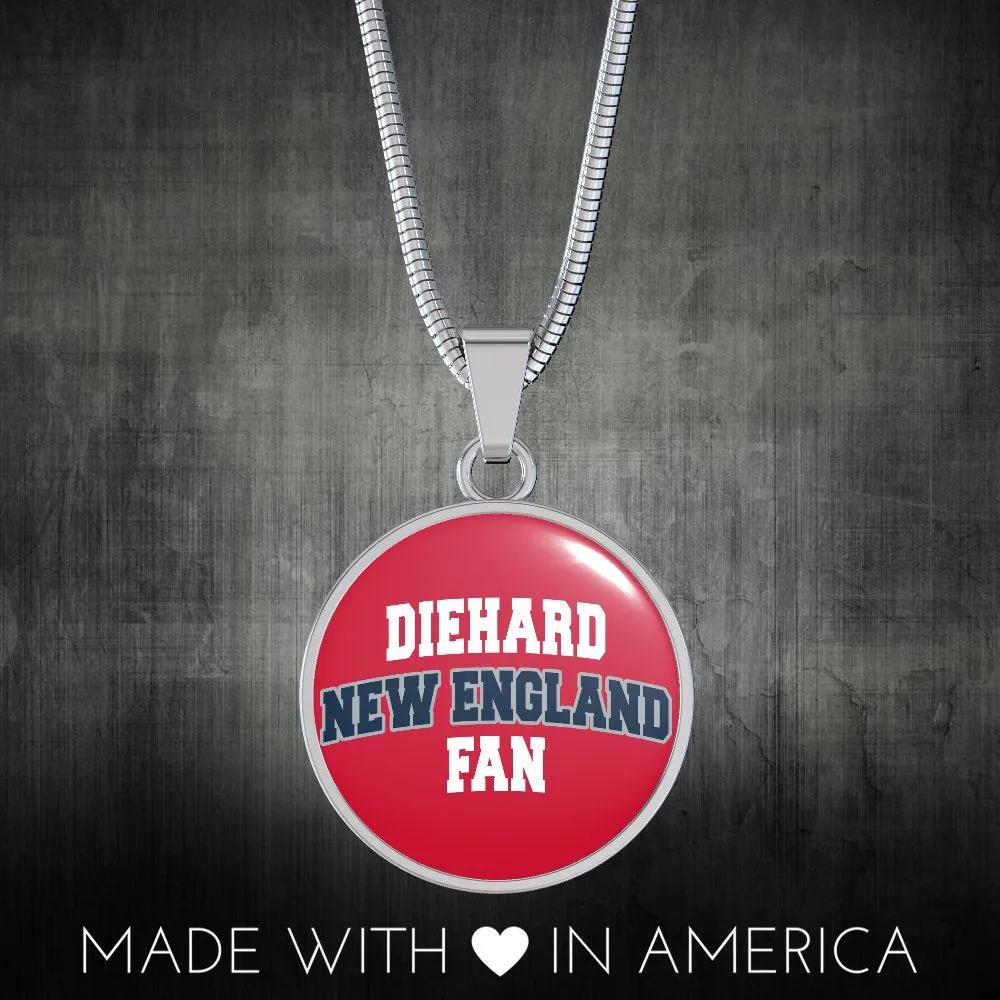 Diehard New England Fan Sports Pendant Necklace Navy