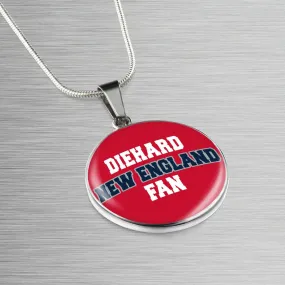 Diehard New England Fan Sports Pendant Necklace Navy