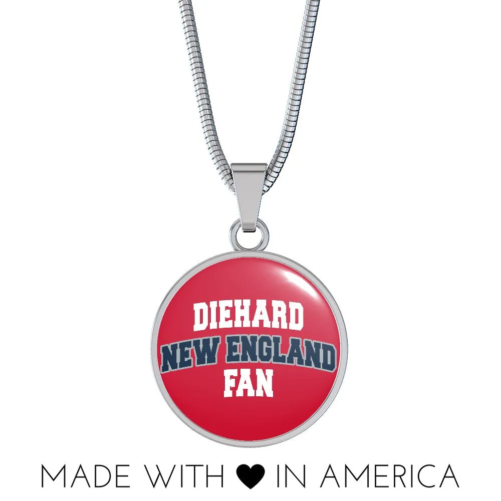 Diehard New England Fan Sports Pendant Necklace Navy