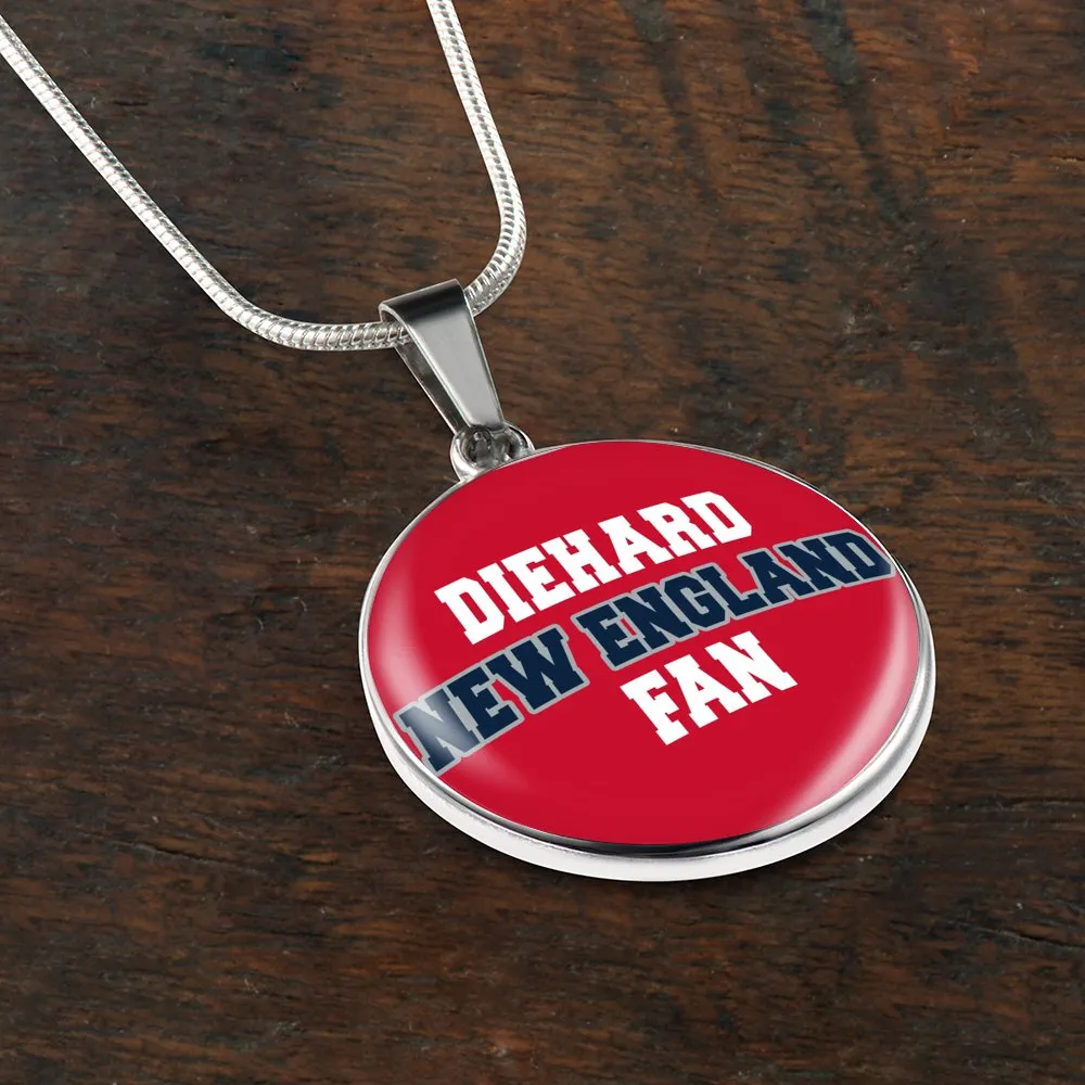 Diehard New England Fan Sports Pendant Necklace Navy