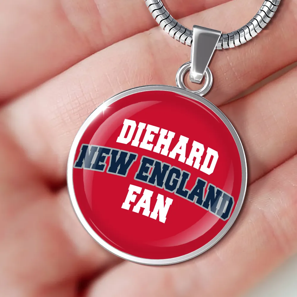 Diehard New England Fan Sports Pendant Necklace Navy