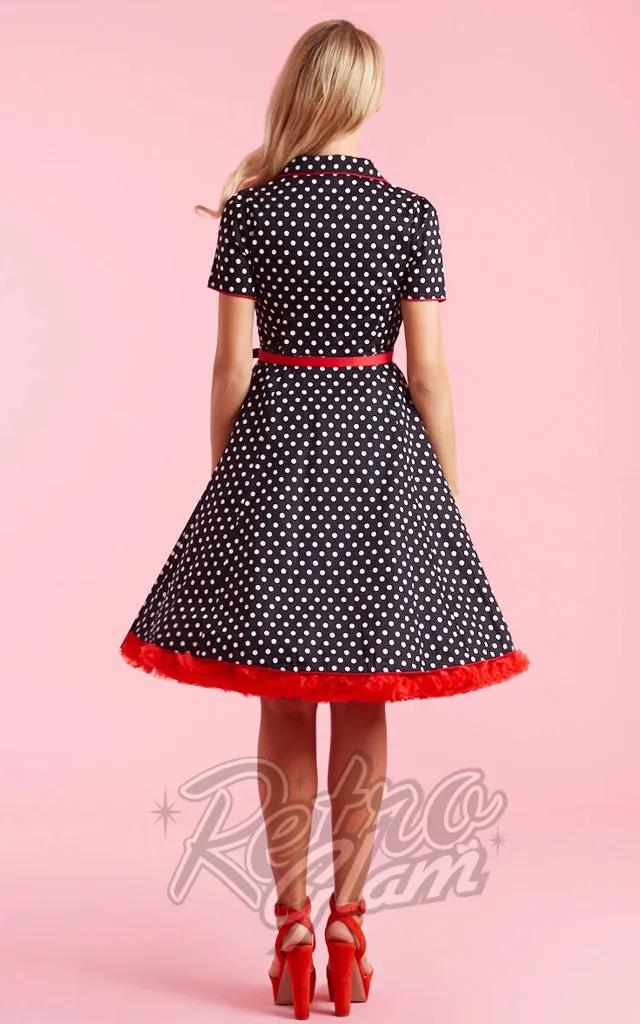 Dolly and Dotty Penelope Black Polka Dot Shirt Dress