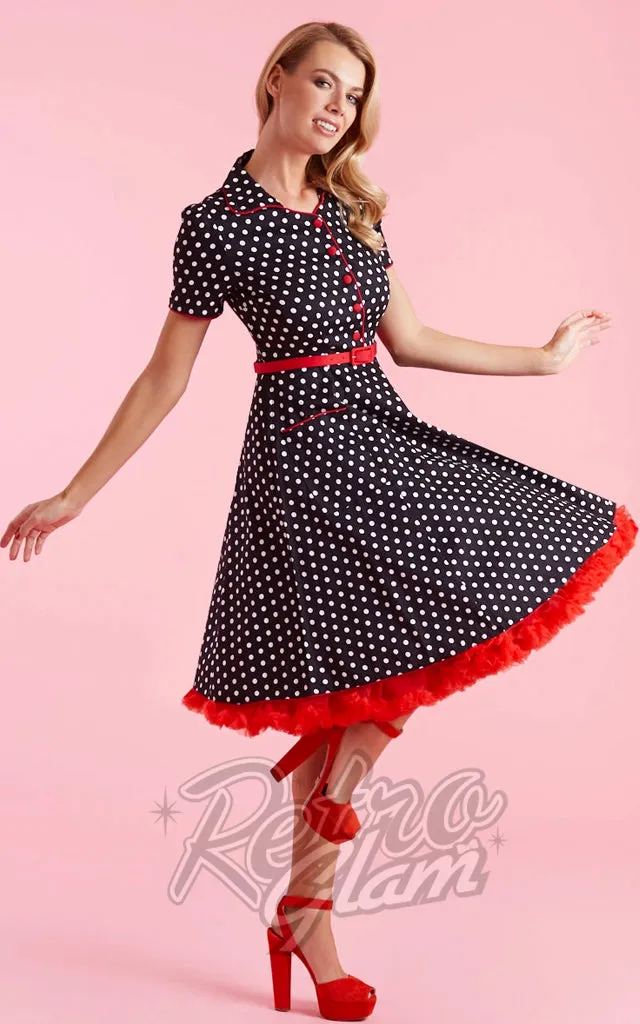 Dolly and Dotty Penelope Black Polka Dot Shirt Dress