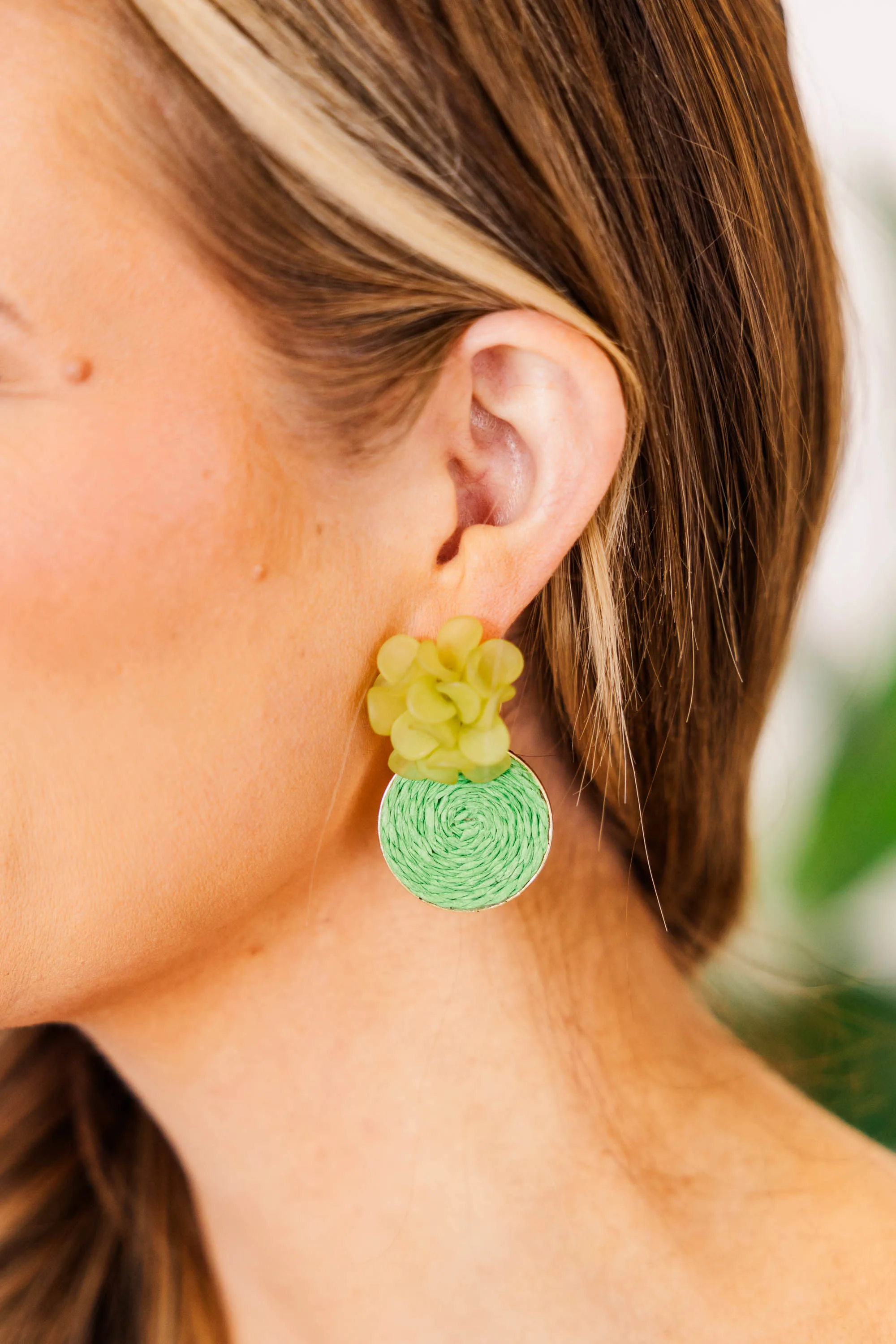 Don't Push Your Luck Earrings, Green