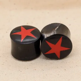 Double-Flared Horn Plugs - Red Star 1 (7/8)