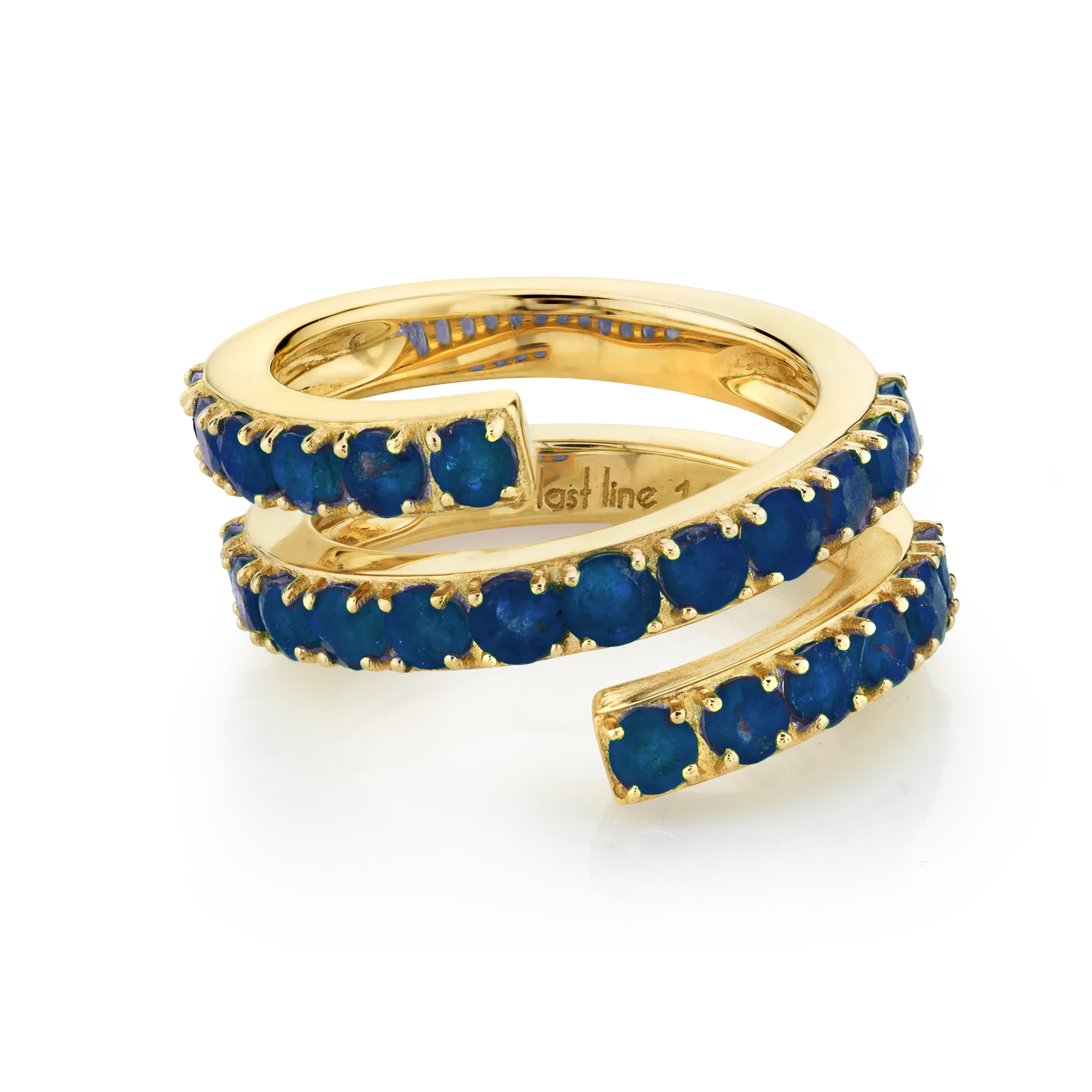 Double Twist Ring - Blue Sapphire / 14k Yellow Gold