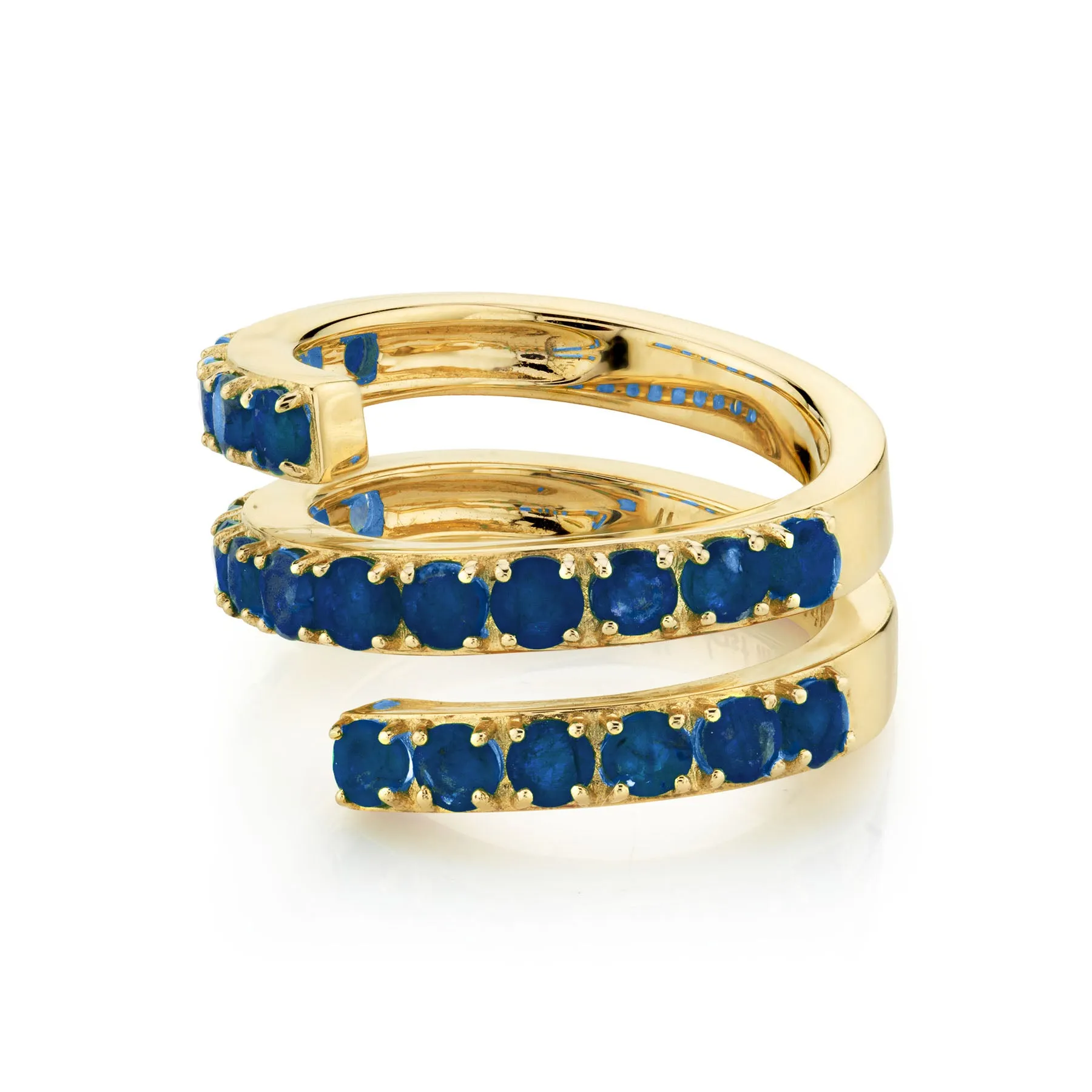 Double Twist Ring - Blue Sapphire / 14k Yellow Gold