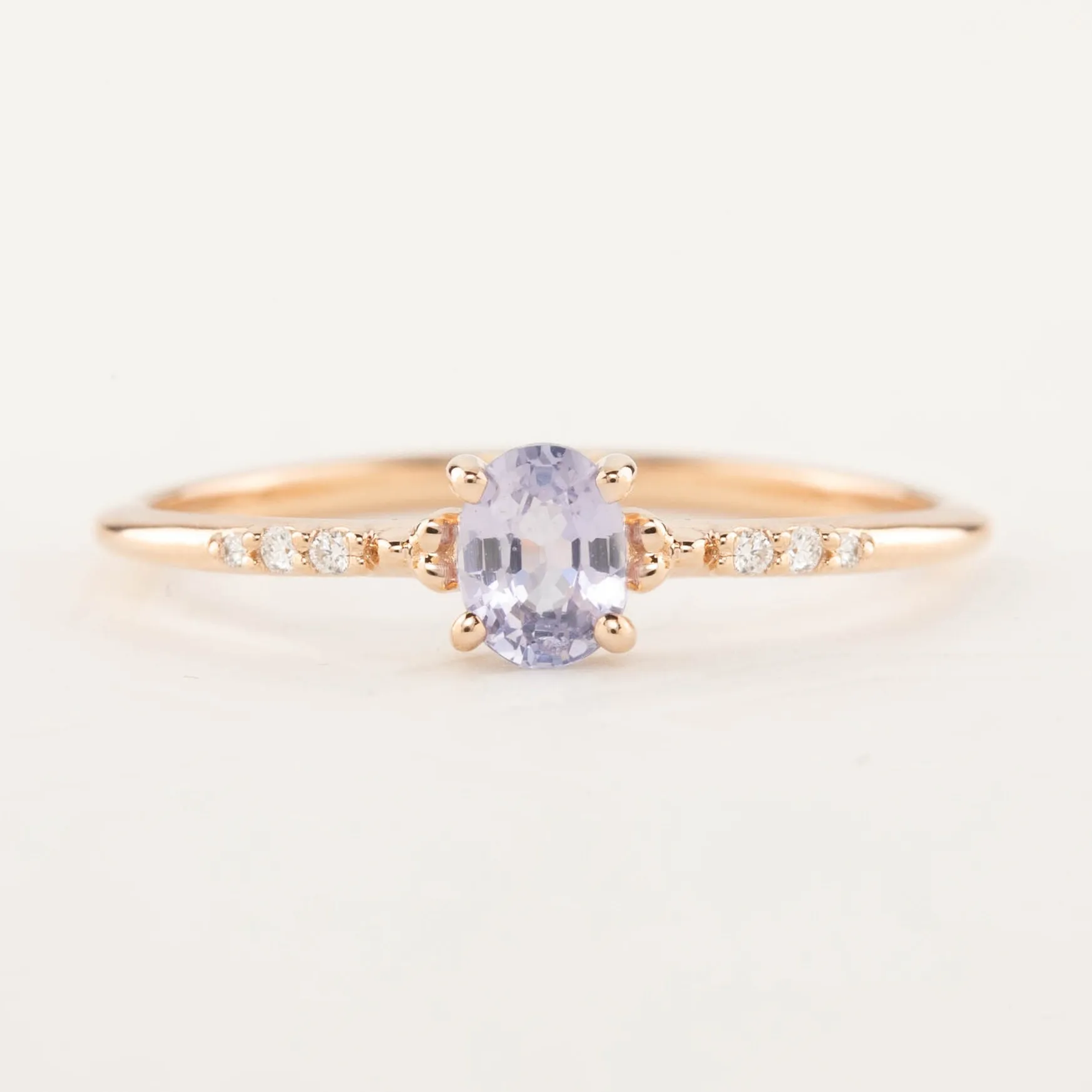 Eloise Ring - 5x4mm 0.40ct Unheated Blue Sapphire, 14k Rose Gold