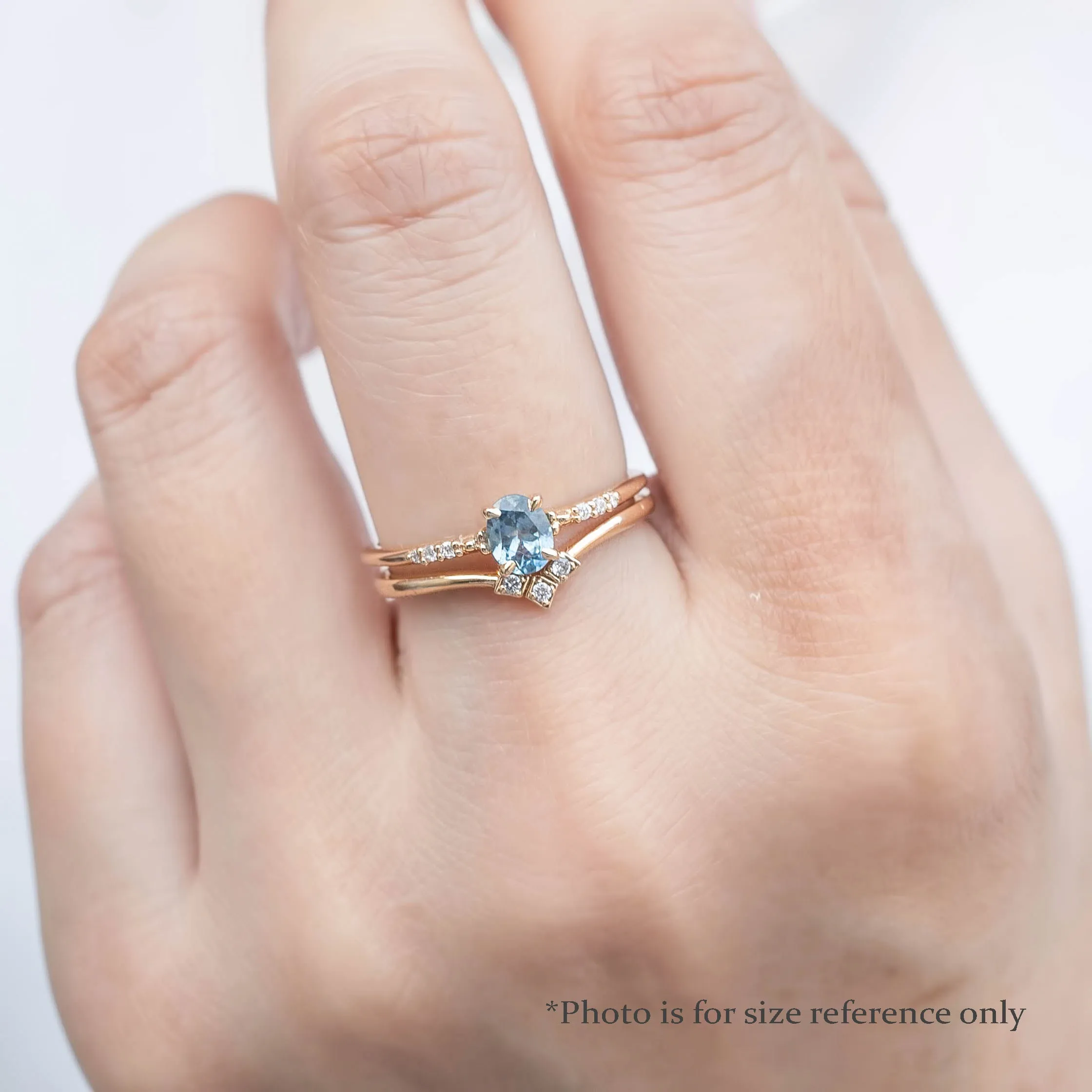 Eloise Ring - 5x4mm 0.40ct Unheated Blue Sapphire, 14k Rose Gold