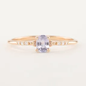 Eloise Ring - 5x4mm 0.40ct Unheated Blue Sapphire, 14k Rose Gold