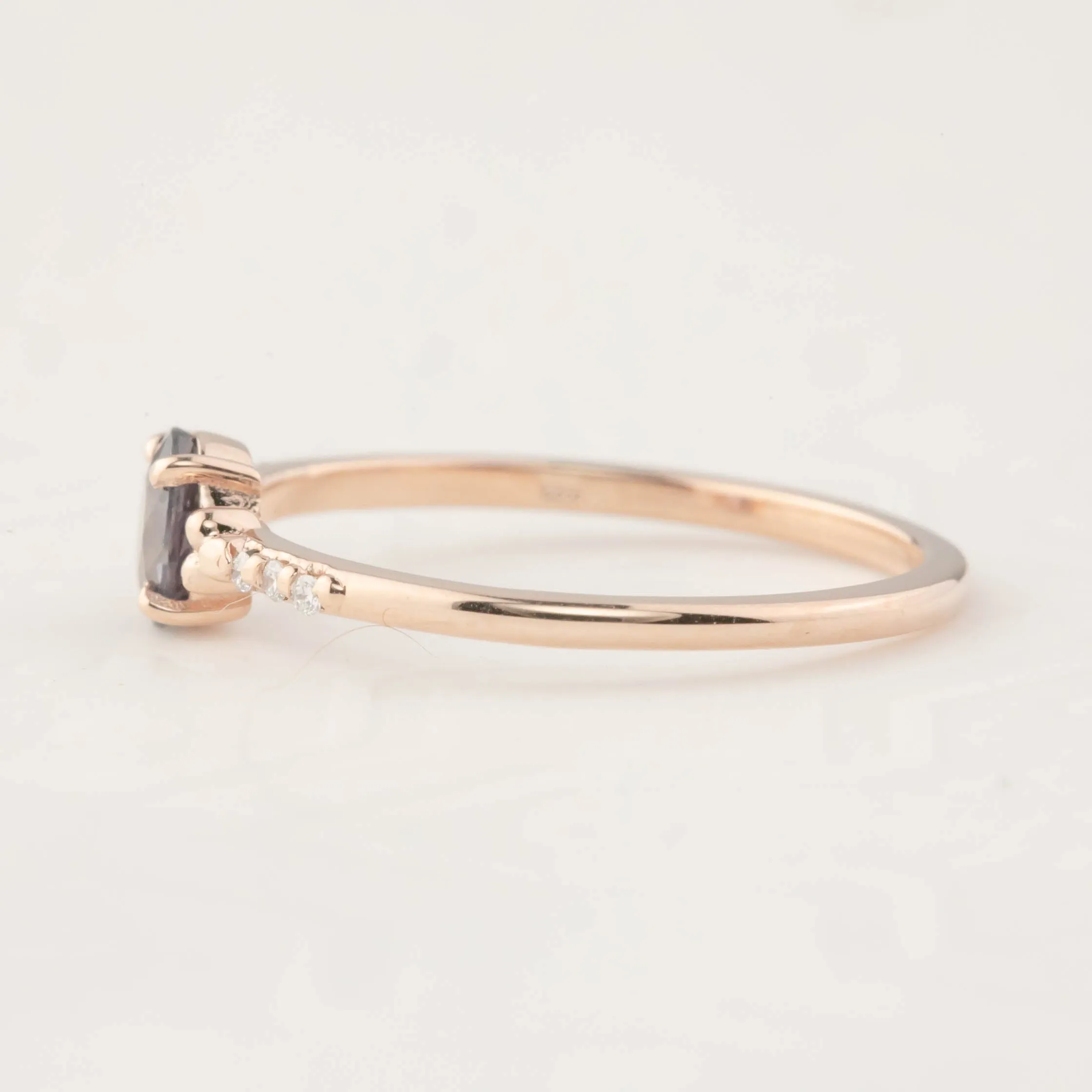 Eloise Ring - 5x4mm 0.40ct Unheated Blue Sapphire, 14k Rose Gold