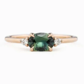 Emilie Ring 0.77ct Green Madagascar Sapphire, 14k Rose Gold (One of a kind)