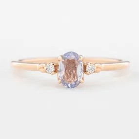 Estel Ring - 6x4mm 0.40ct Unheated Blue Sapphire, 14k Rose Gold