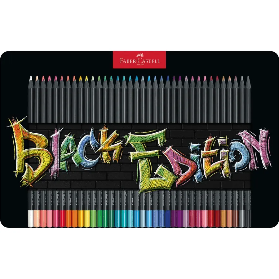 Faber-Castell Black Edition Colour Pencils Tin 36 Pack Set