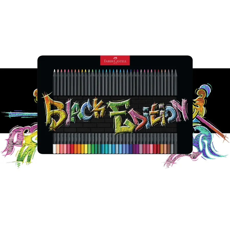 Faber-Castell Black Edition Colour Pencils Tin 36 Pack Set