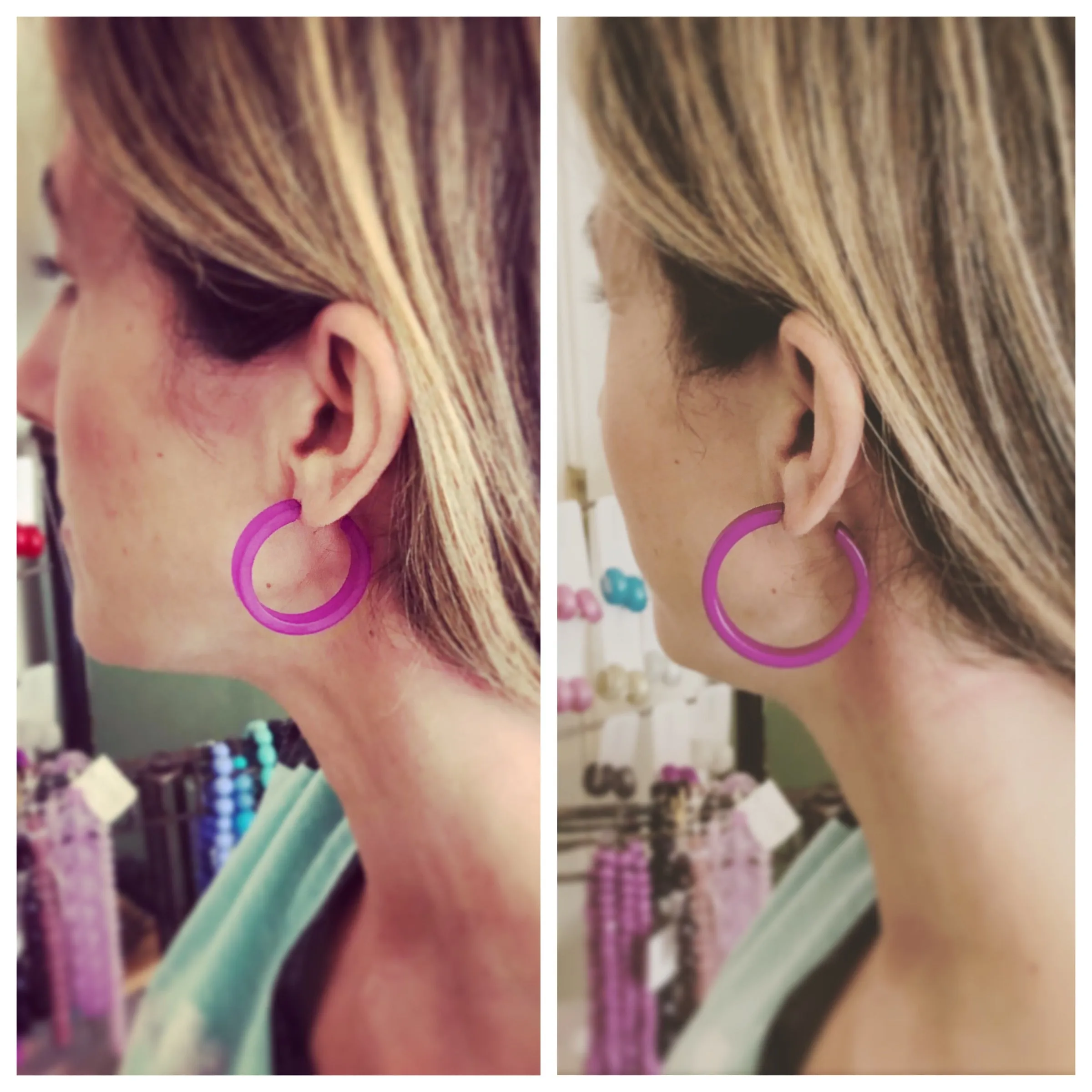 French Pink Matte Small Classic Hoop Earrings