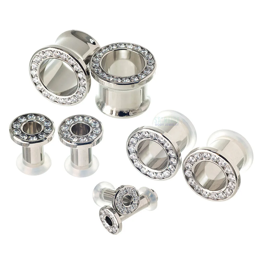 Gemmed Eyelets with Brilliant-Cut Gems - Black