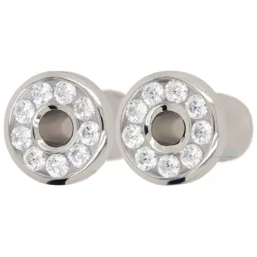 Gemmed Eyelets with Brilliant-Cut Gems - Black