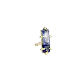 Gold Double Trouble Sapphire Stud