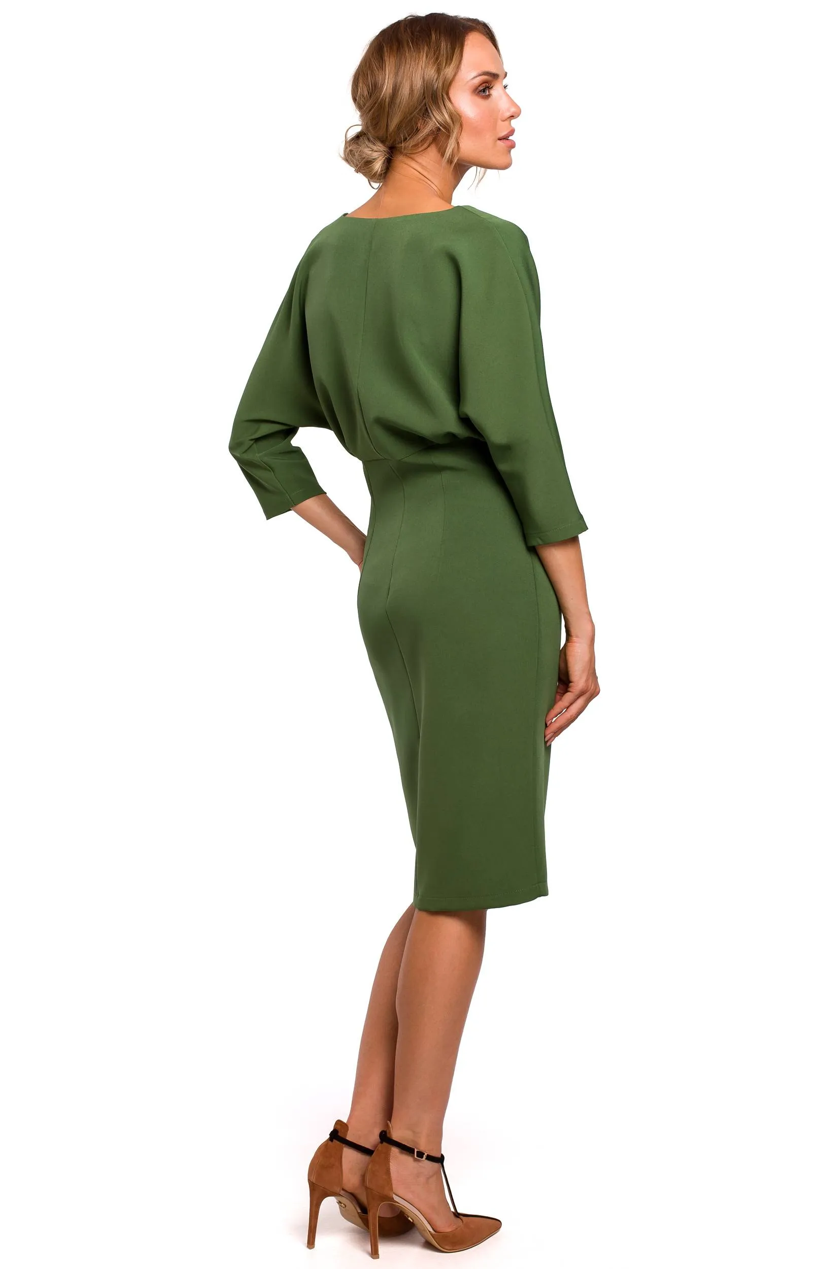 Green batwing dress