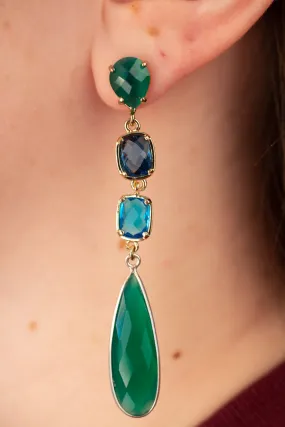 GT/ST Chrysoprase/Multi Green, Blue Earrings