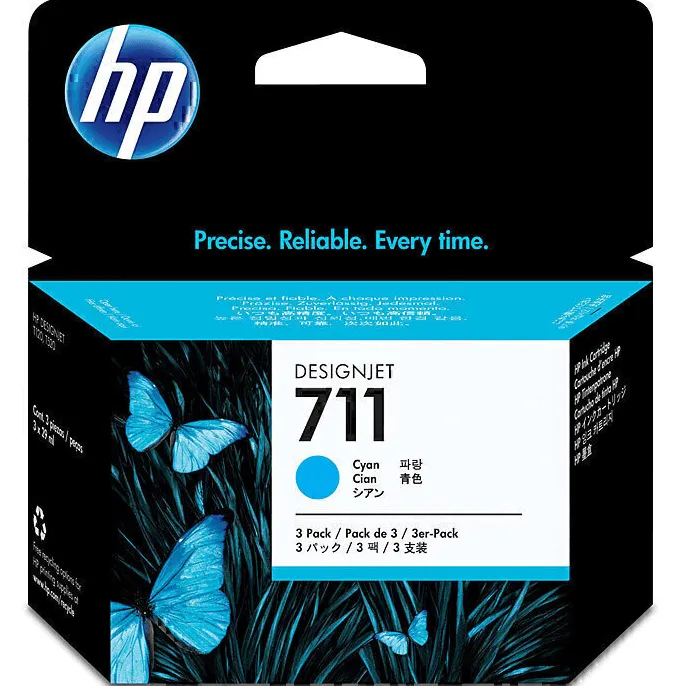 HP 711 Ink Cartridge Set Black/Cyan/Magenta/Yellow DesignJet T120/T520