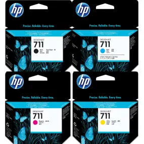 HP 711 Ink Cartridge Set Black/Cyan/Magenta/Yellow DesignJet T120/T520