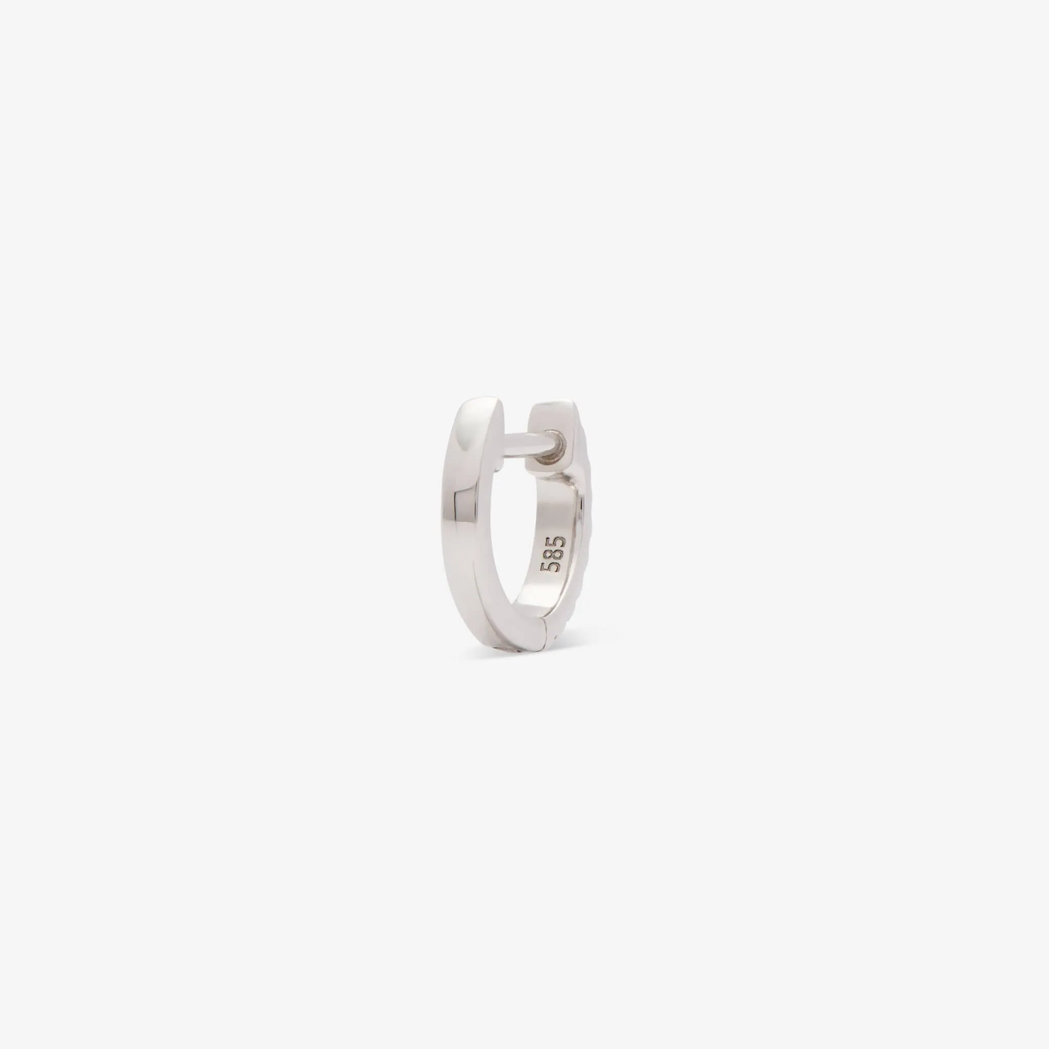 HUGGIE WHITE DIAMOND & WHITE GOLD - 8mm