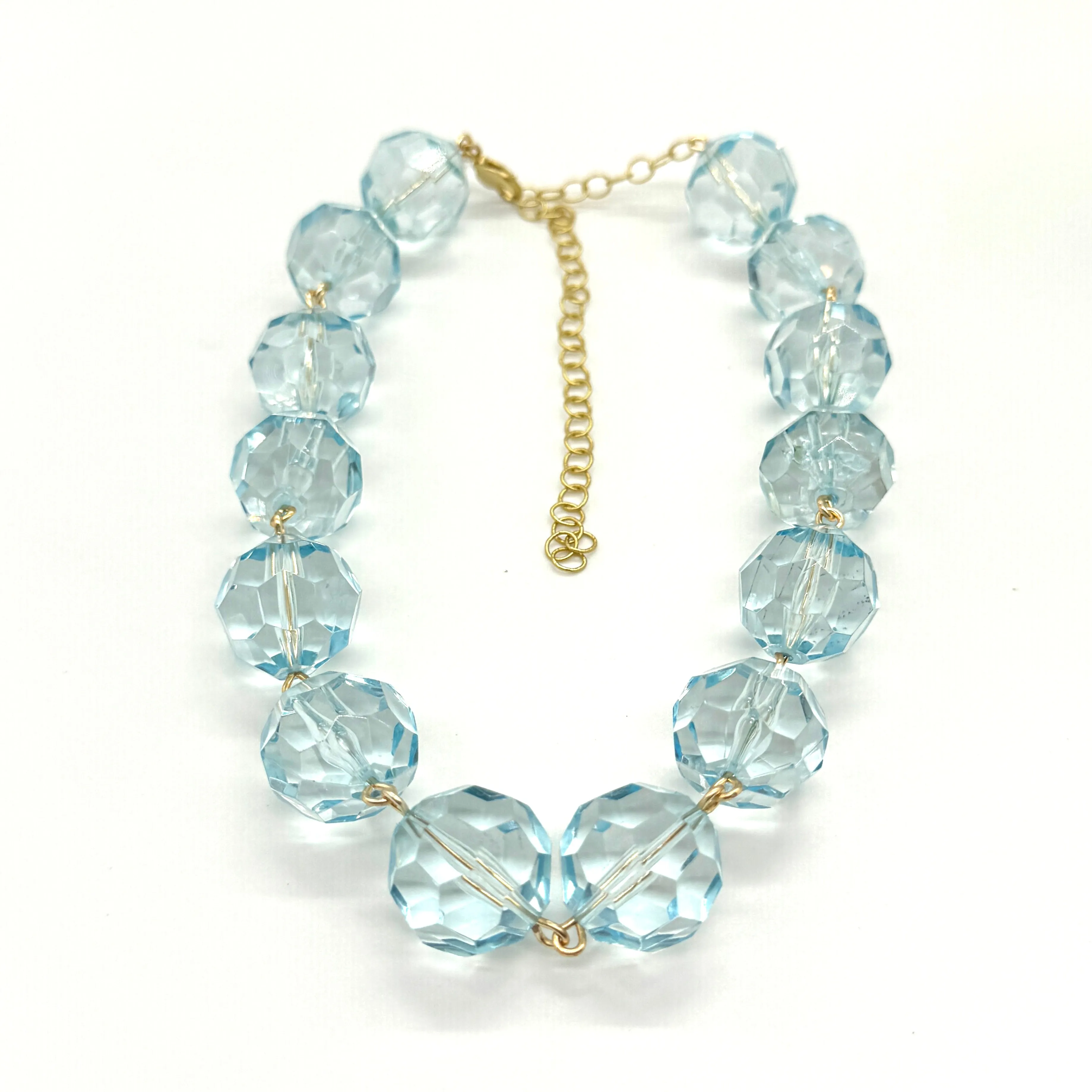 Ice Blue Faceted Amelia Necklace