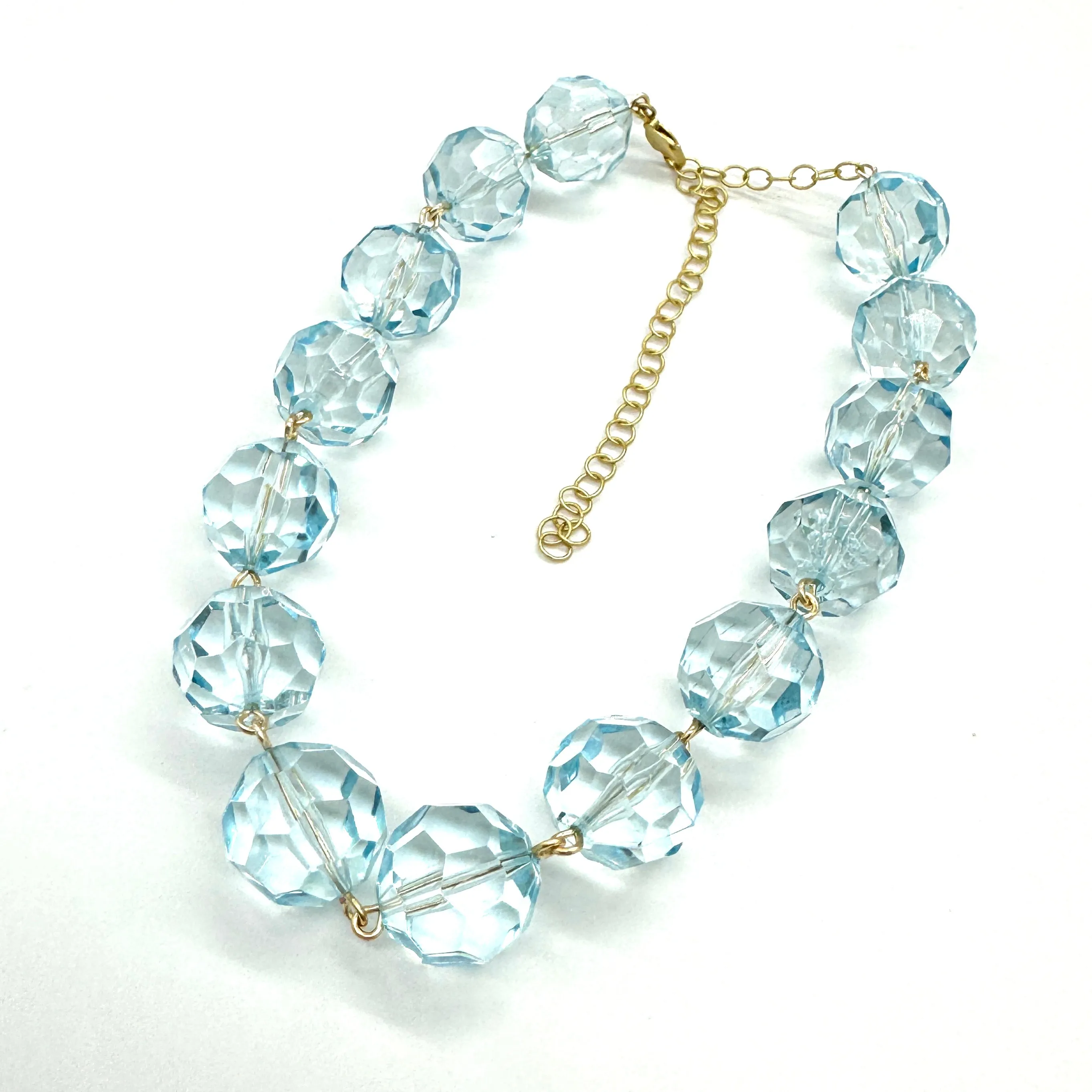 Ice Blue Faceted Amelia Necklace