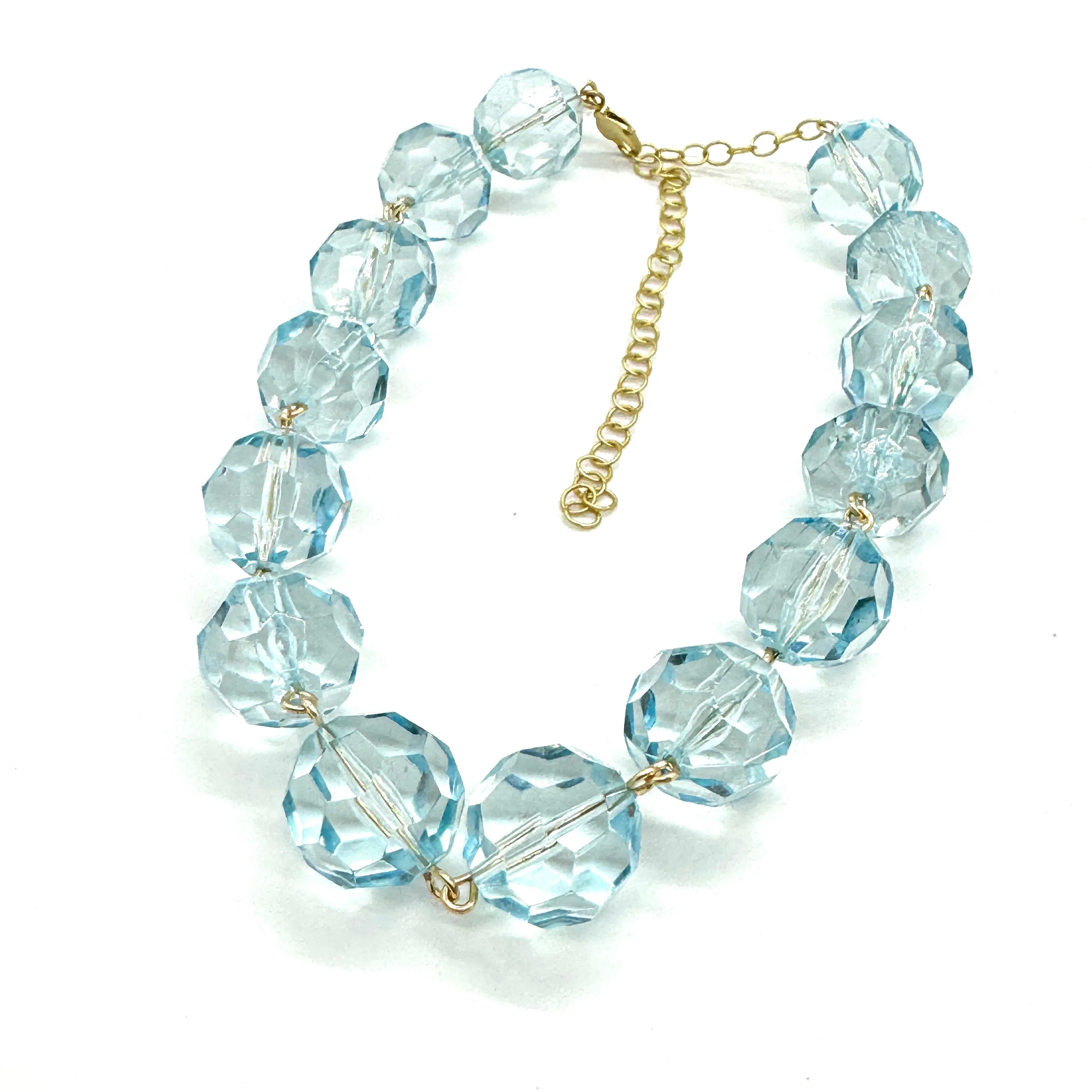 Ice Blue Faceted Amelia Necklace