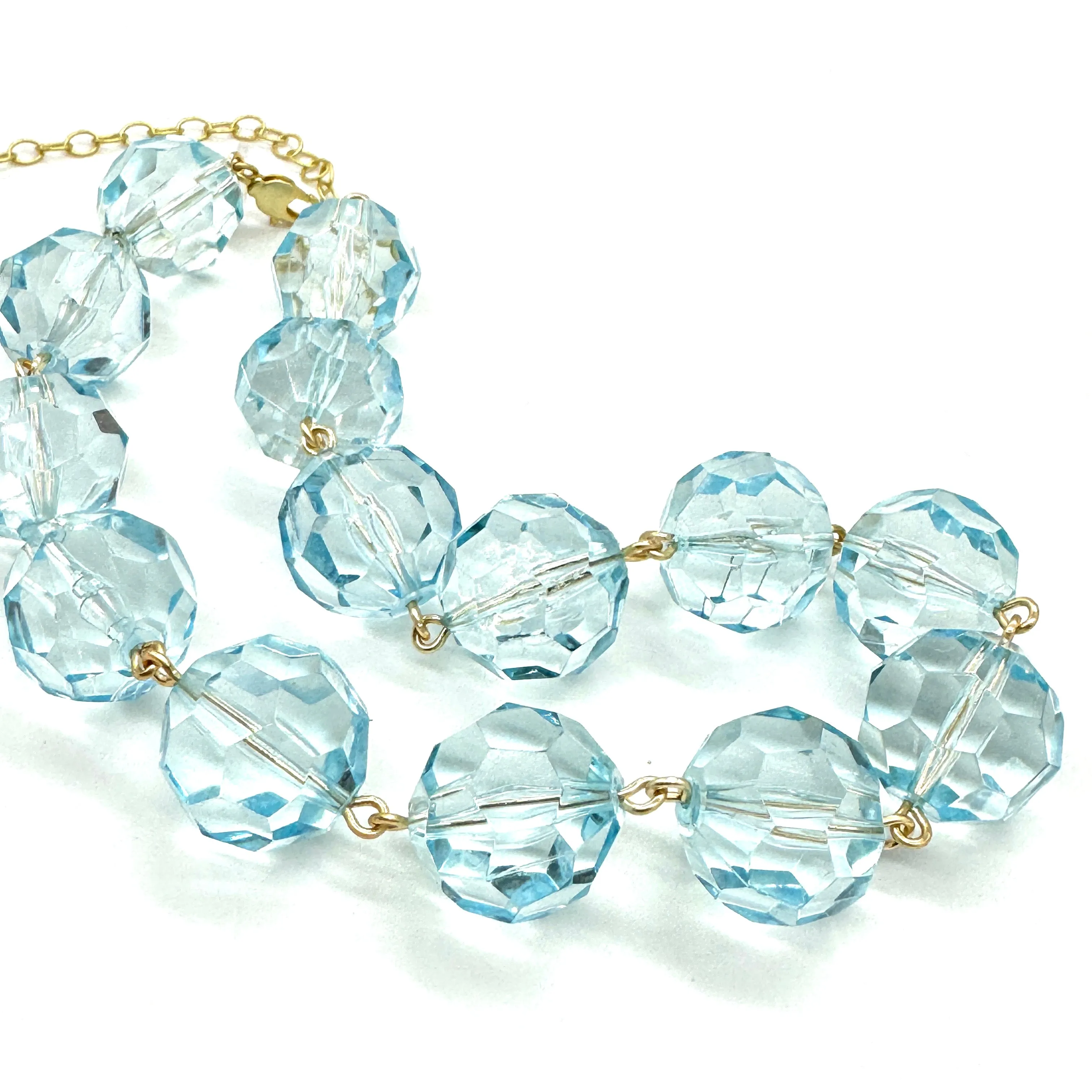 Ice Blue Faceted Amelia Necklace