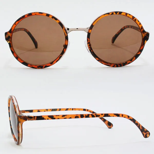 iLLASPARKZ Round Lens Leopard Sunglasses