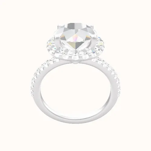 illusion Pave Engagement Ring With Halo Head