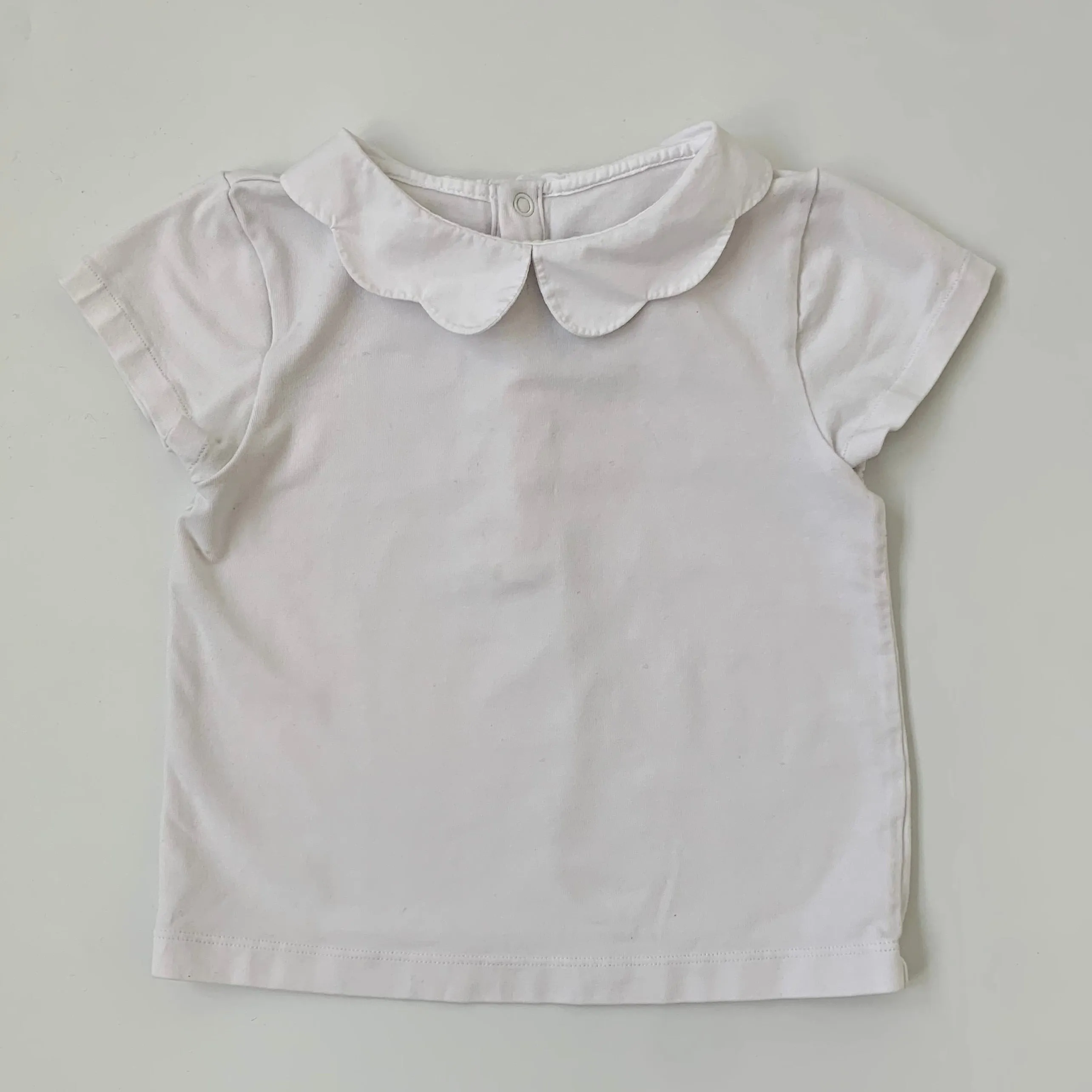 Jacadi White Top With Scallop Collar: 24 Months