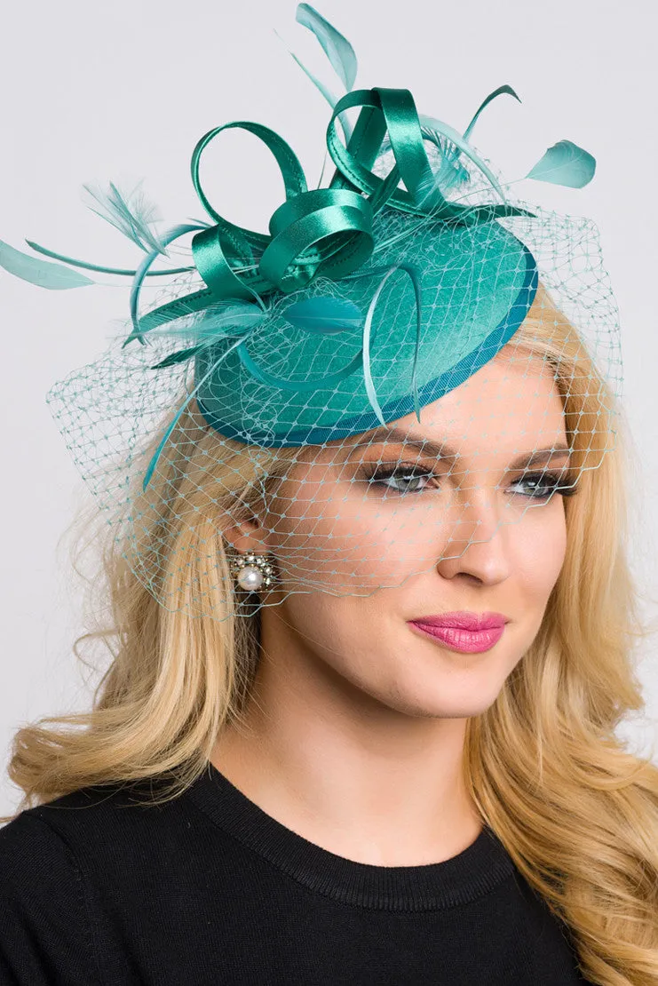 Juliet Felt Fascinator - Emerald Green