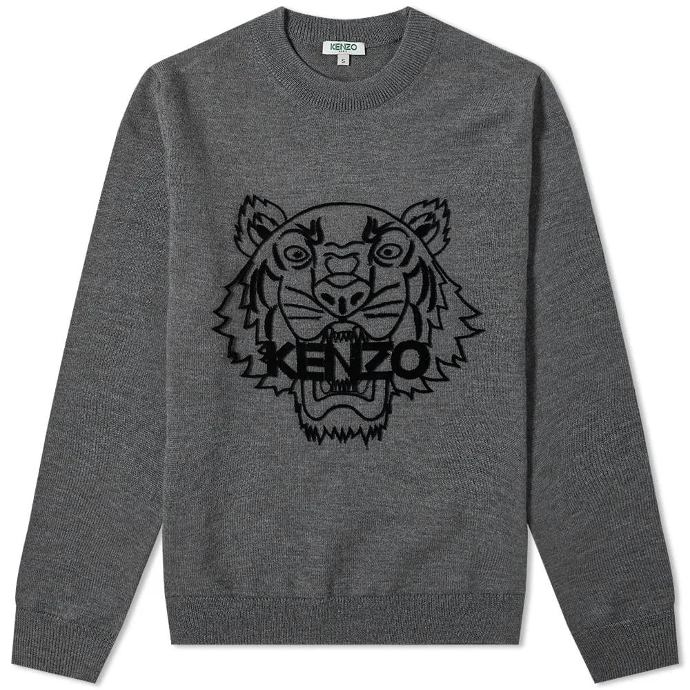 Kenzo Tiger Head KnitPale Grey