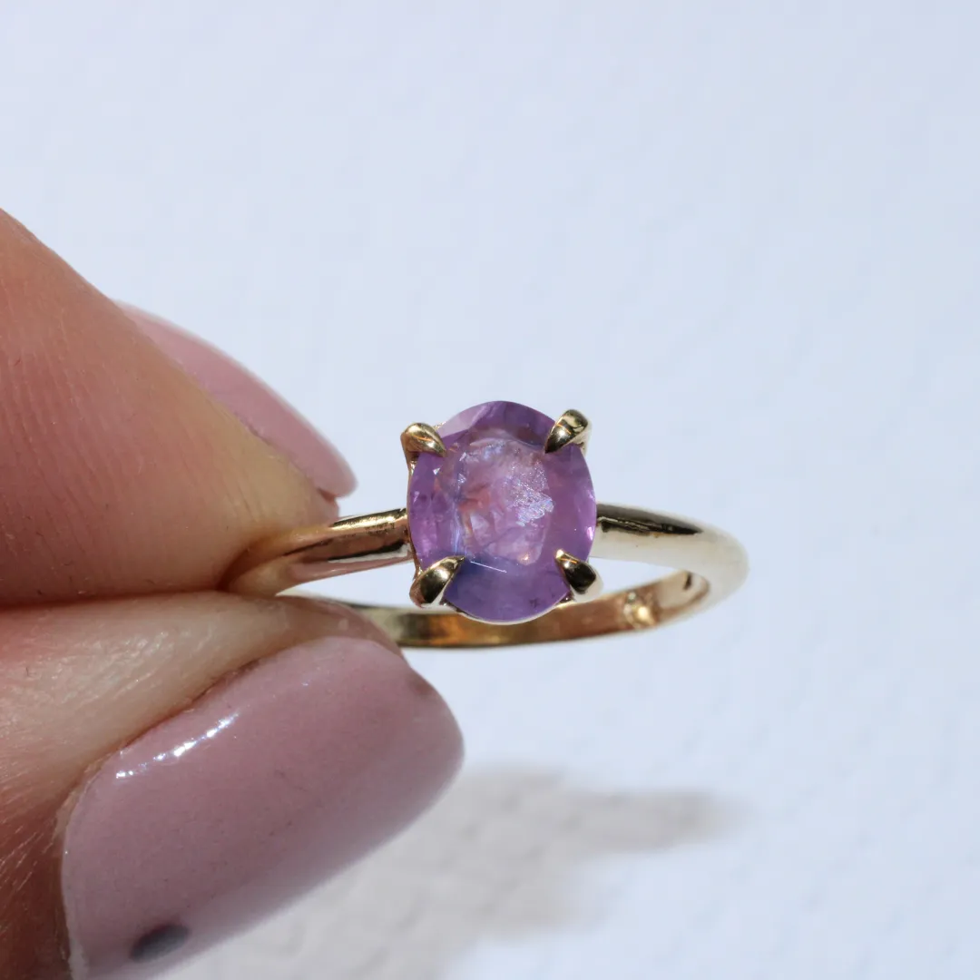 Kitsune - Unicorn Pink Sapphire - Yellow Gold - Ready to Ship