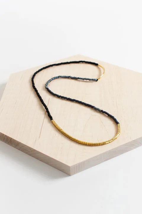 Krysos + Chandi Black Bead Necklace