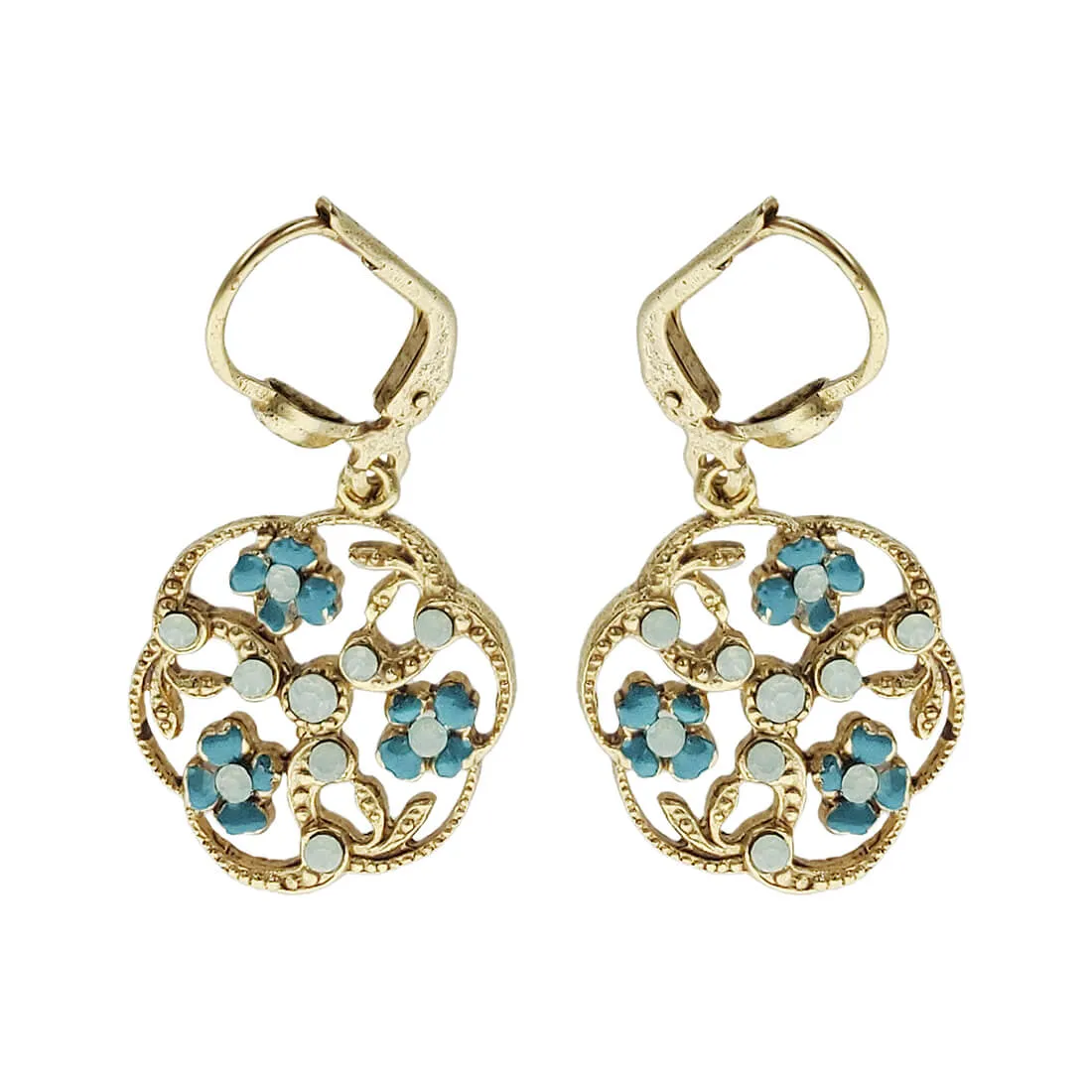 La Vie Parisienne Swirling Enamel Floral Earrings