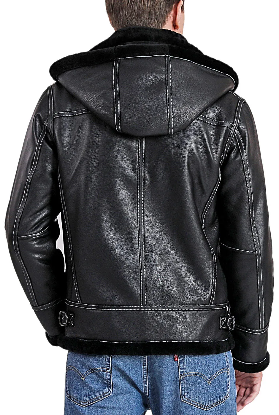 Landing Leathers Men Monogram Collection B-3 Sheepskin Bomber Jacket