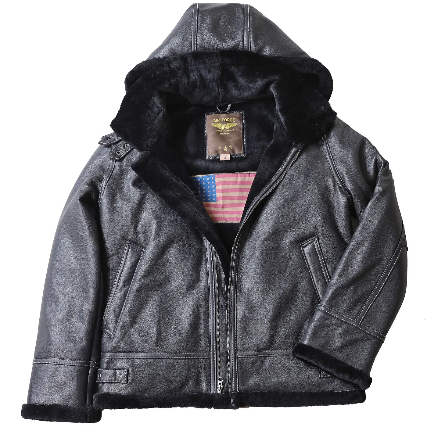 Landing Leathers Men Monogram Collection B-3 Sheepskin Bomber Jacket