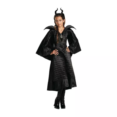 Little & Big  Girls Christening Black Gown Deluxe Princess Maleficent Sleeping Beauty Costume