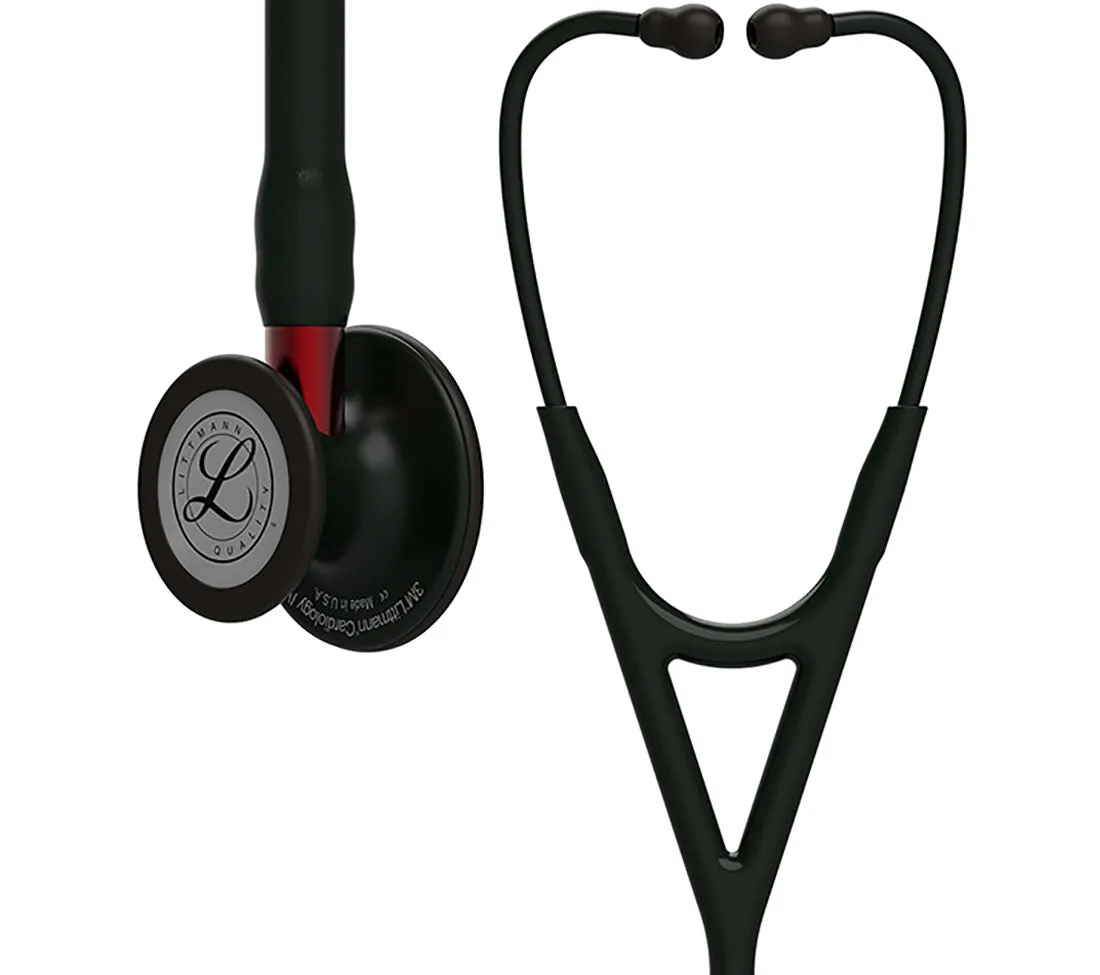 Littmann Cardiology IV Diagnostic Stethoscope Red Pop in Black